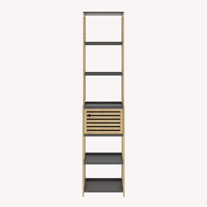 Étagère de salle de bains Kydesby 170 x 39 x 30 cm bambou naturel / gris