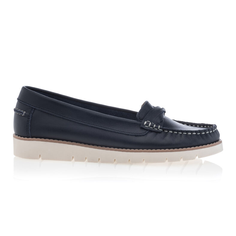 Blauwe loafers/bootschoenen voor dames