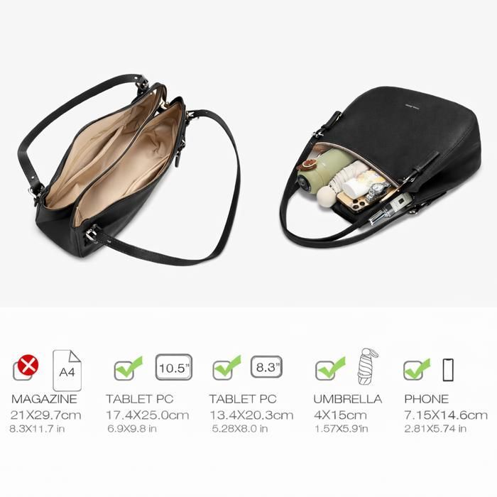 David Jones - Borsa a tracolla da donna in similpelle - Nera