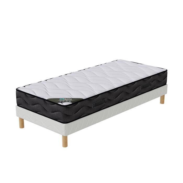 Conjunto 3D 90x190 | Base de cama + colchón Techno Foam de 20 cm | Firmeza media