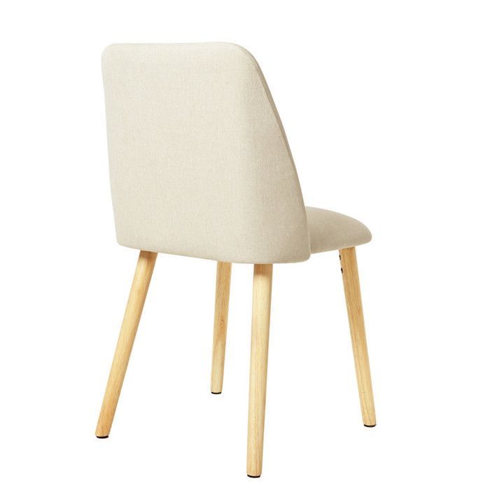Goeurvant Modern Minimalist Chairs with Breathable Upholstery and Solid Wood Legs - Set of 6 - Cream