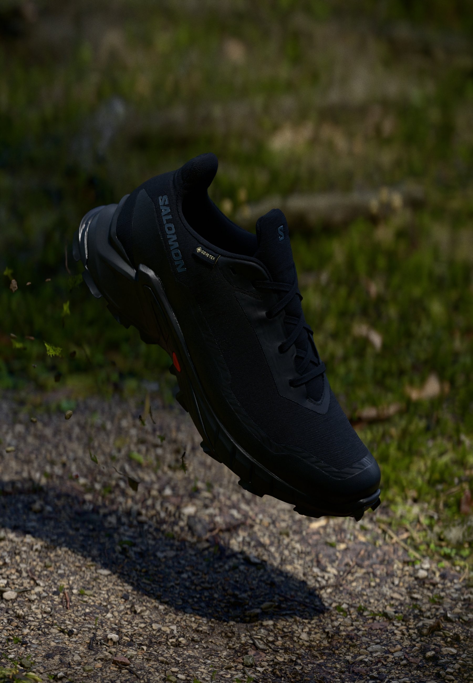 Salomon ALPHACROSS 5 GTX - Buty do biegania w terenie - czarno-hebanowe