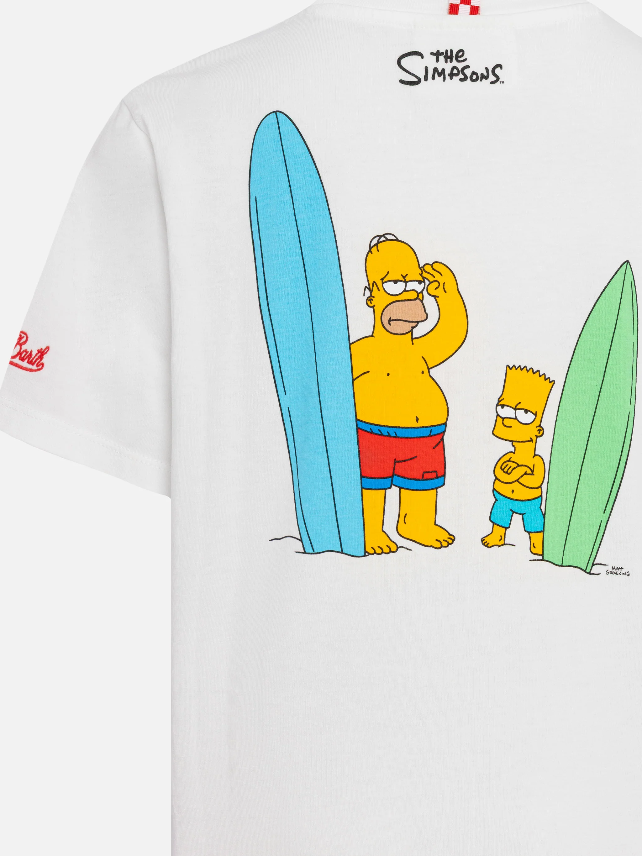 T-shirt van katoen met Bart en Homer-print en -borduurwerk voor kinderen | EDITIE