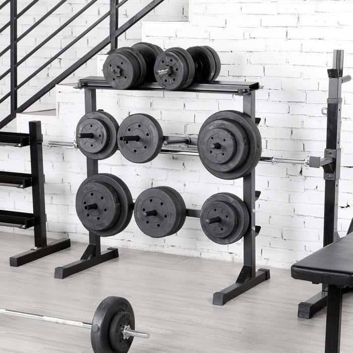Soporte para discos de pesas para barras y mancuernas - YAHEETECH - Capacidad de carga de 300 kg - Diseño versátil