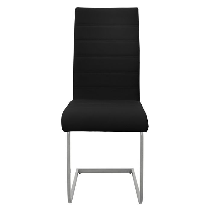 ML-Design 2 Chaises de Salle à Manger en Simili Noir Fauteuil Dossier Ergonomique Assise Rembourrée Chaise de Table Salon Cuisine