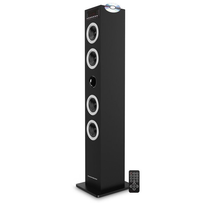 Torre audio multimediale con lettore CD DS120CD, Bluetooth, porta USB/SD e radio FM da 60 Watt di potenza.