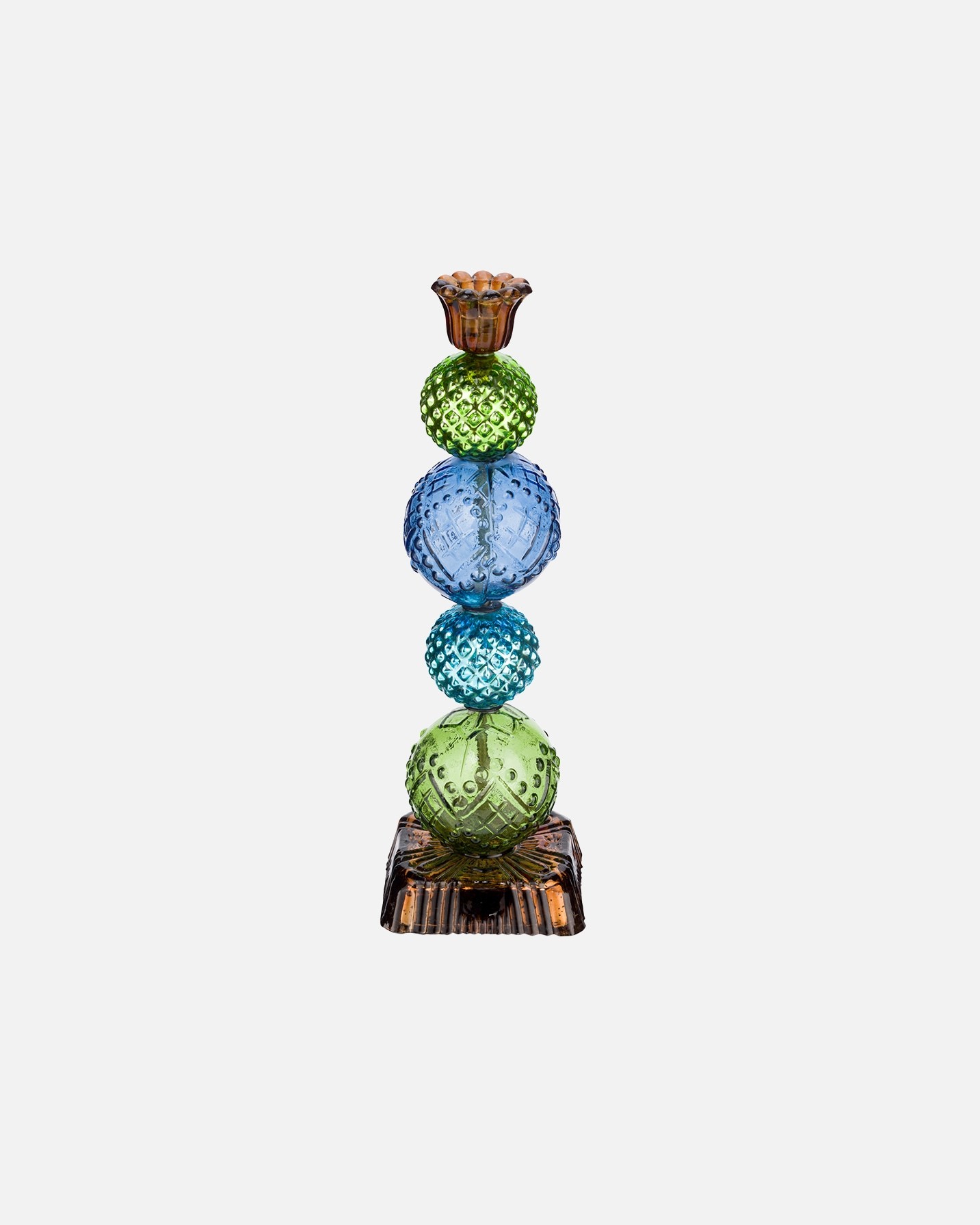 PIP Studio držač za svijeće od staklenih perli, plavo/zeleni - višebojni, 30 cm