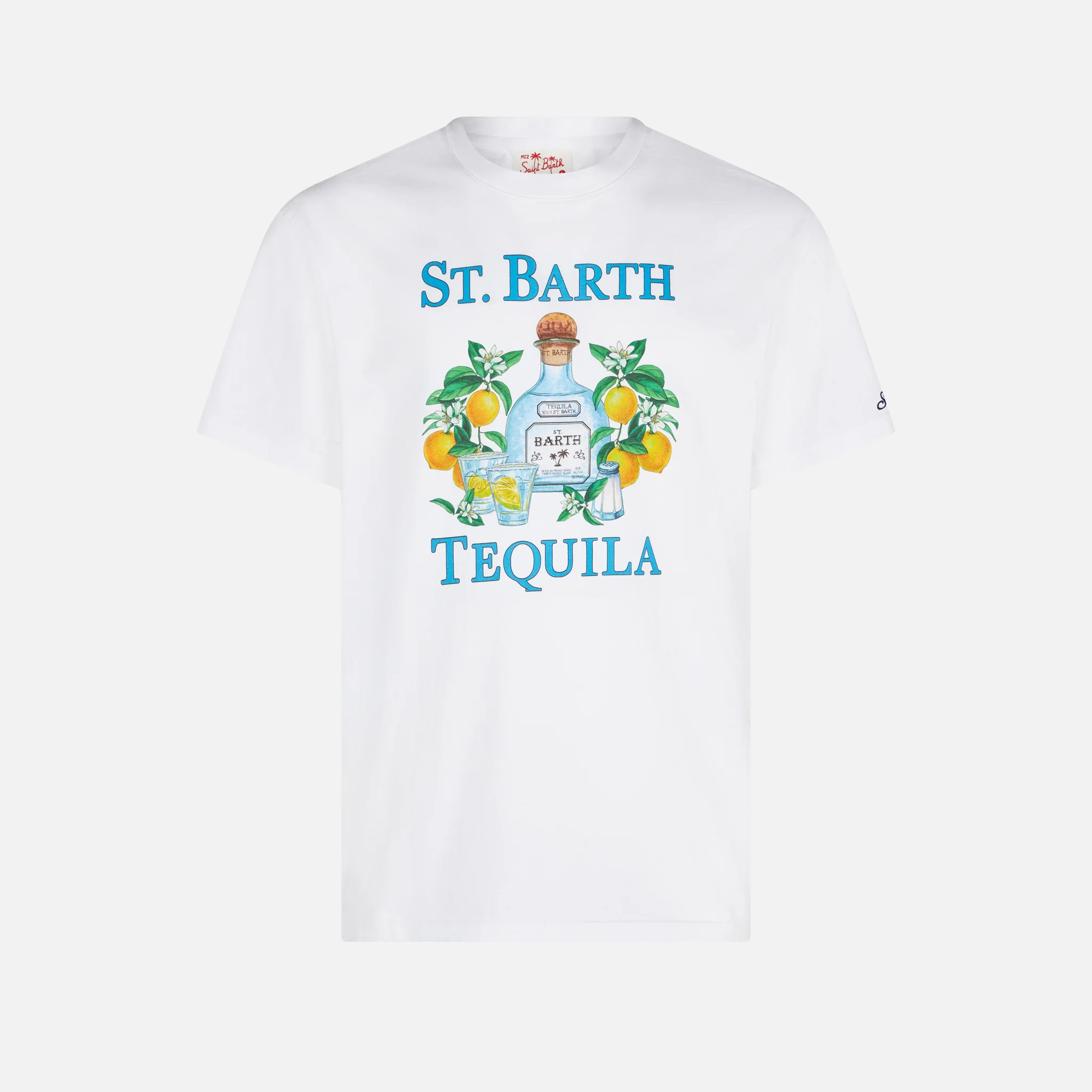 Heren katoenen T-shirt met St. Barth Tequila-print