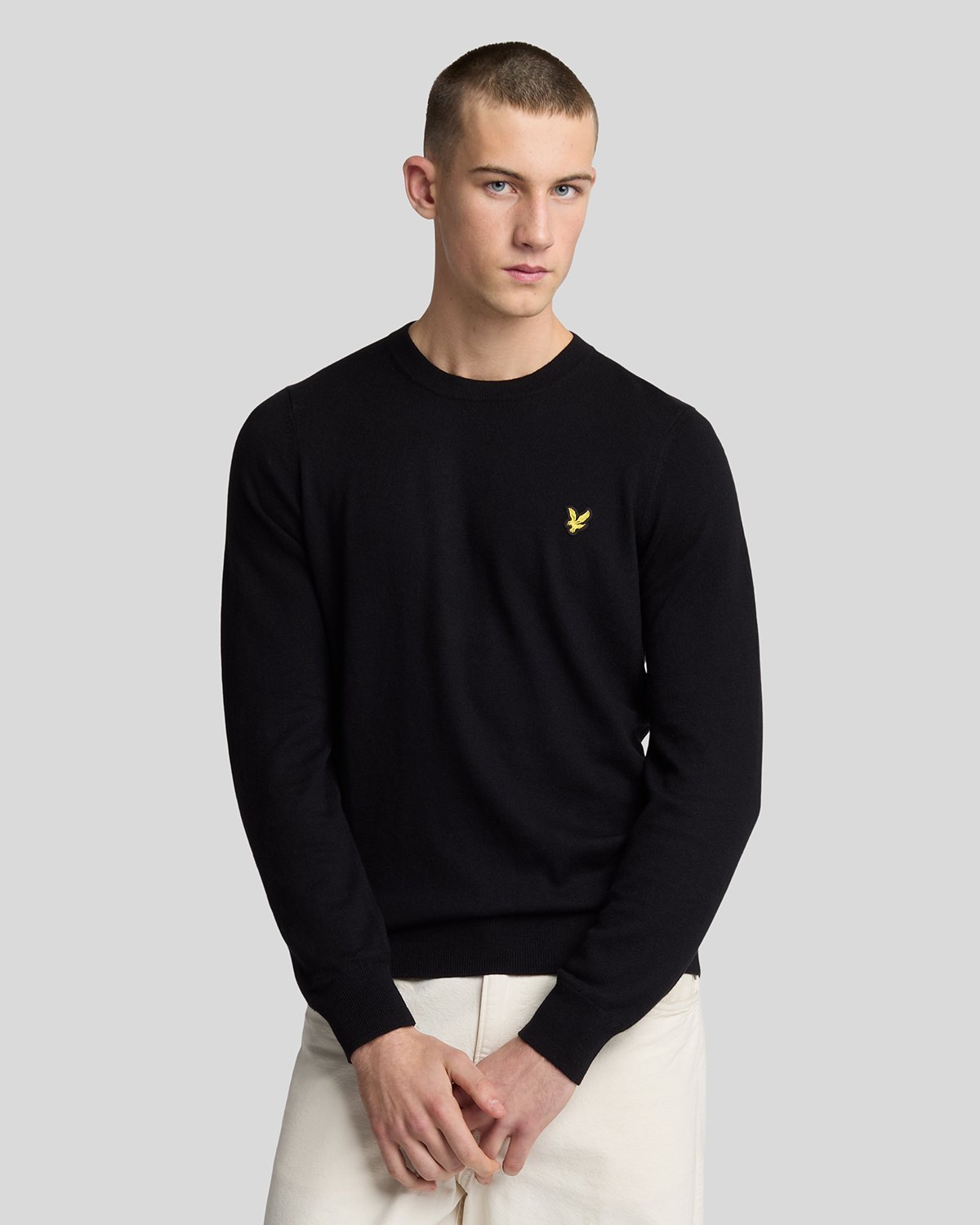 Lyle & Scott trui met ronde hals - Jumper - gitzwart