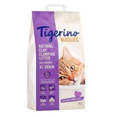 Tigerino Nuggies XL-Grain kattesand – babypudderduft