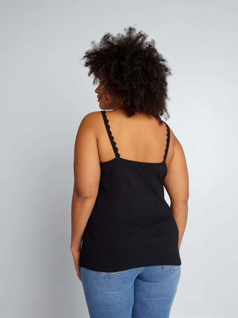 Camisola com alças finas - preta