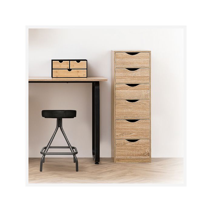 Mueble de 6 cajones con efecto madera natural - 5 five simply smart
