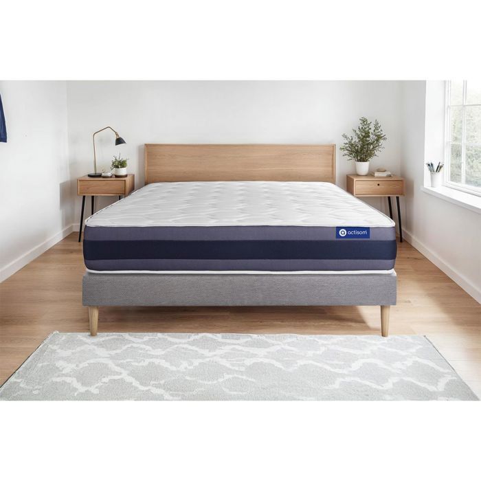 Conjunto de colchón y base de cama de 140x190 cm - Base de cama gris (requiere montaje) - Actilatex Morpho