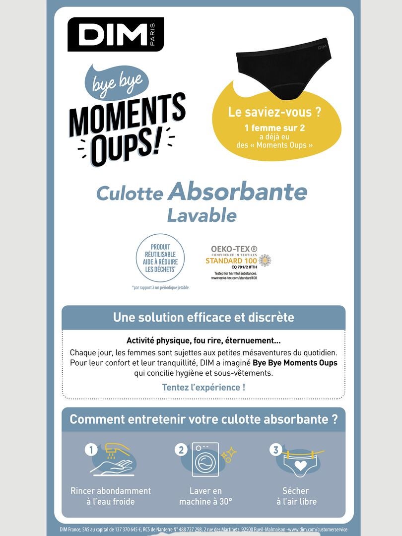 'DIM Oups' Absorberende Slips - Zwart