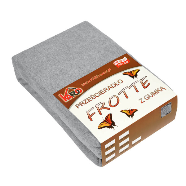 Prześcieradło frotte z gumką 140x200 szare 060 KARO