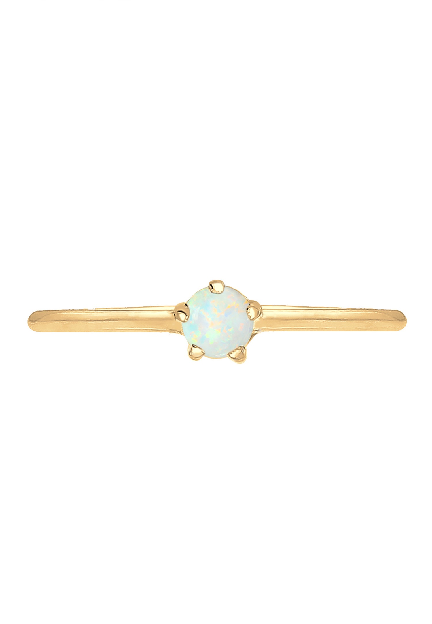 Elli Femmes Bande Basique Géo avec Opale Synthétique en Argent Sterling 925