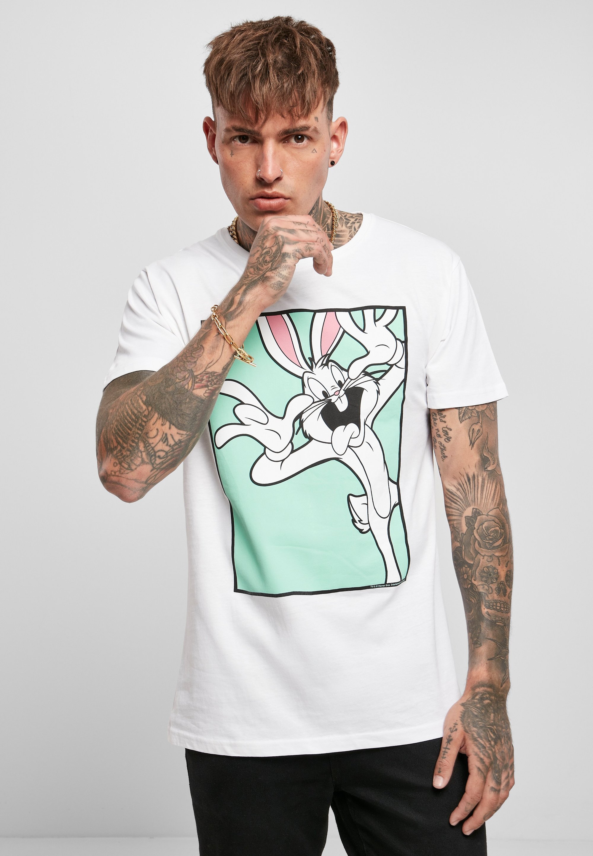 Mister Tee LOONEY TUNES BUGS BUNNY FUNNY FACE - Aufdruck-T-Shirt - weiß