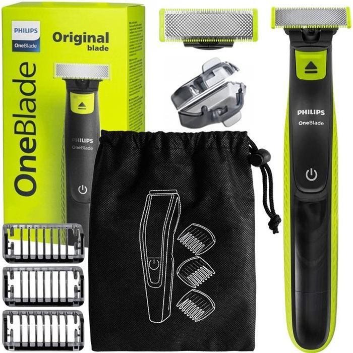 Afeitadora eléctrica Philips OneBlade QP2724/10 - Para barba larga y corta - Resistente al agua - Incluye bolsa