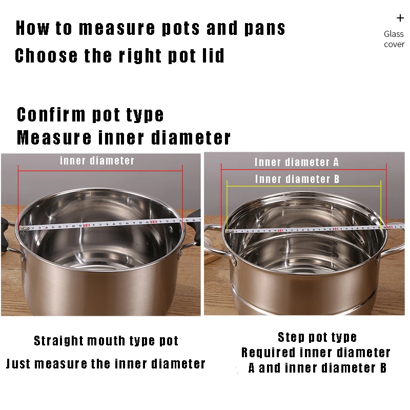 Couvercle de casserole en verre trempé, couvercle de poêle à rebord en acier inoxydable, couvercle rond en verre anti-éclaboussures et incassable pour poêle de cuisine polyvalente.