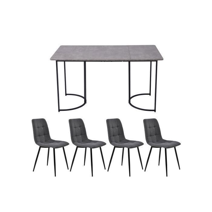 Juego de comedor (5 piezas), mesa de comedor con 4 sillas, juego de mesa de cocina moderno, mesa de cocina de 140 × 80 cm