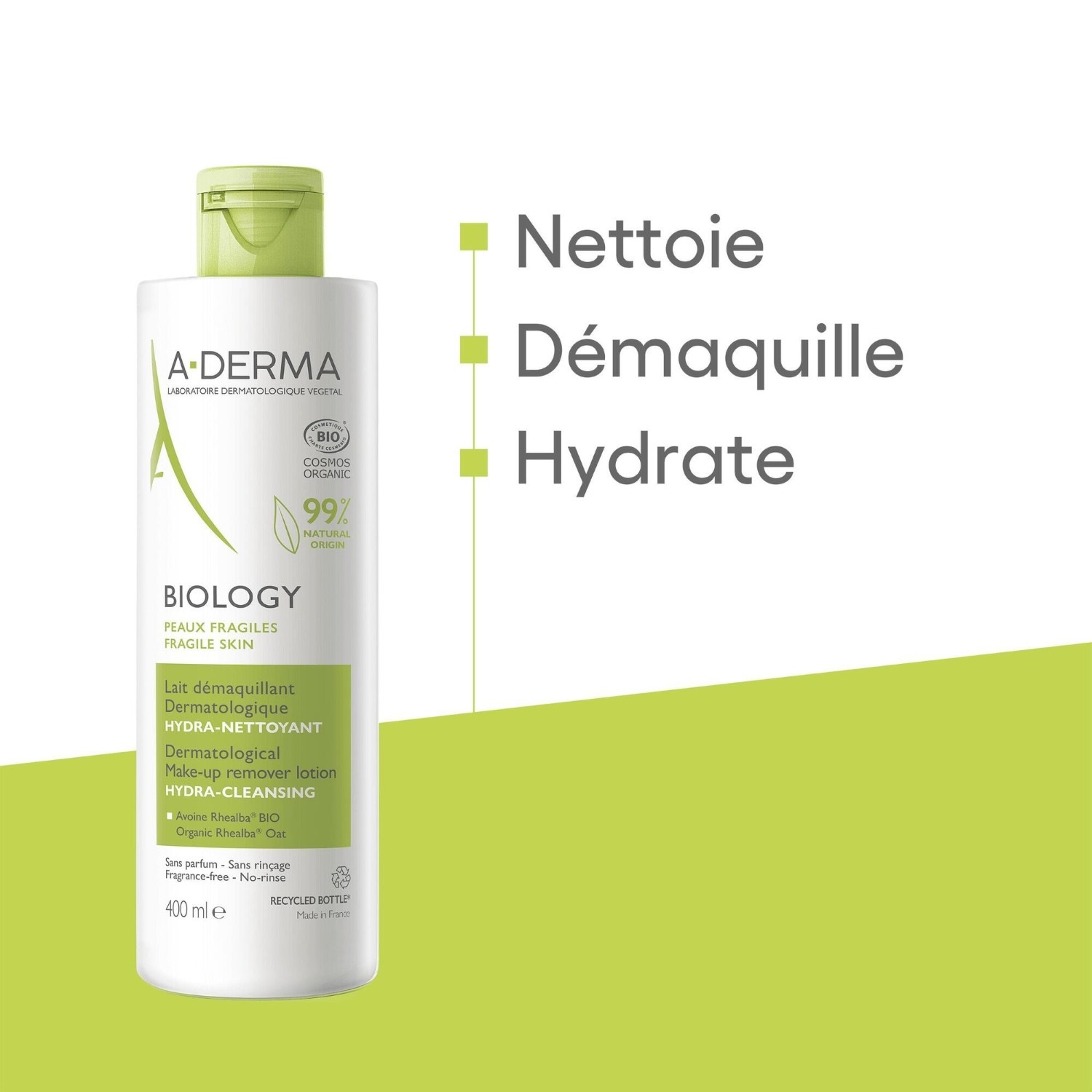 A-DERMA Lait démaquillant dermatologique hydra-nettoyant