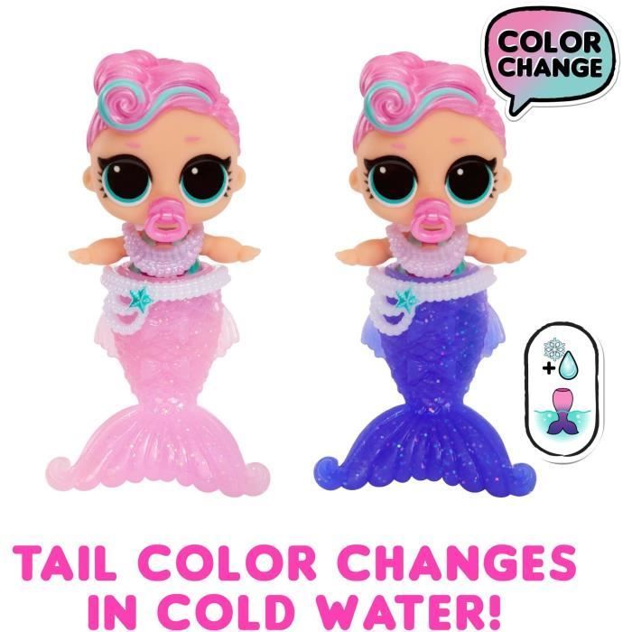 LOL Surprise - Bebês Sereias - Cauda de Sereia que Muda de Cor - 8 Personagens Colecionáveis - Aleatório