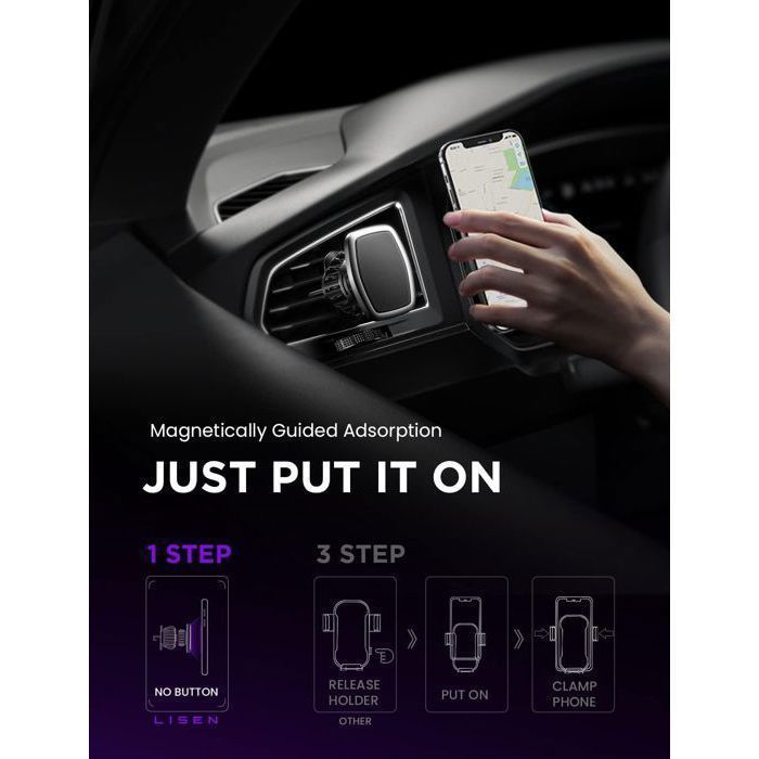 Support Téléphone Voiture Magnétique, avec Rotation à 360 degrés, pour iPhone 16 15 14 Pro Max Plus, Galaxy 24 23 Ultra