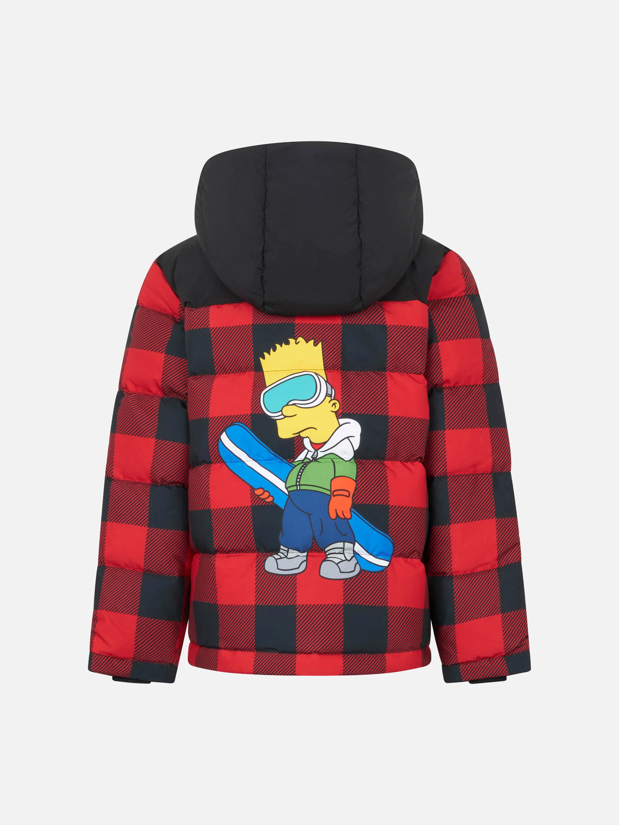 Gewatteerde donsjas met capuchon voor jongens met Bart Simpson-print | EDI