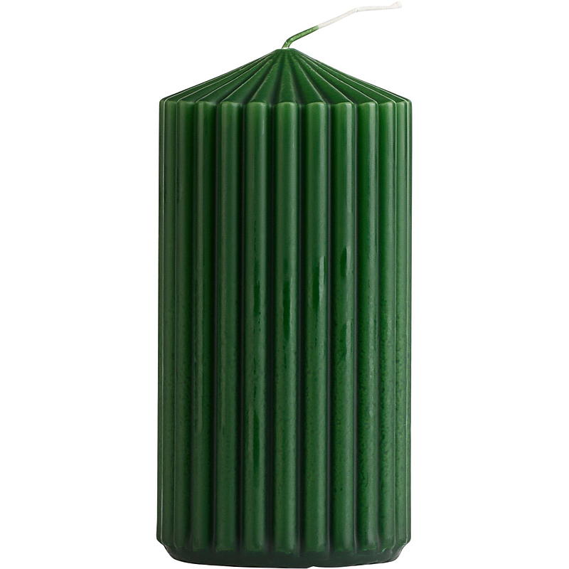 Ljus 12 cm ø 6 cm räfflat 40 timmar grönt
