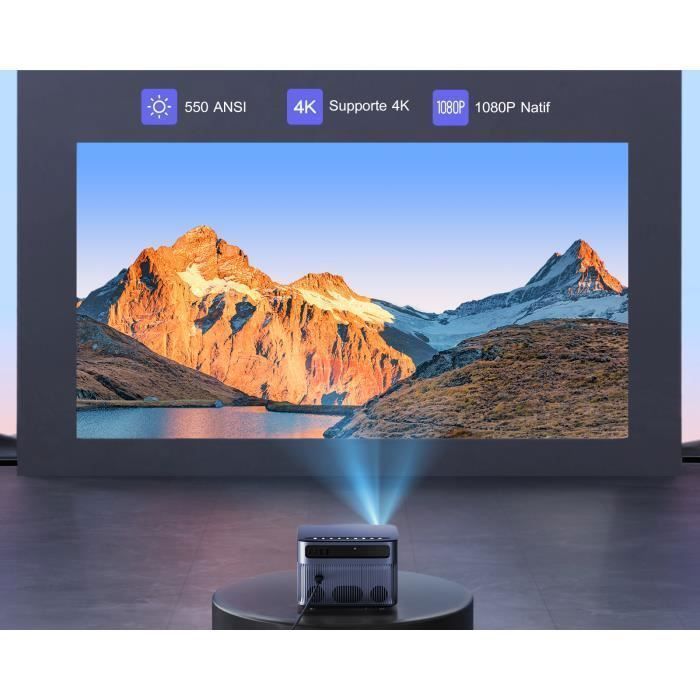 Wimius-eigener P64-Projektor, Full HD 1080p, 500 Zoll ANSI 15000 Lumen, 4K-Unterstützung, WLAN. BAZARLAND30