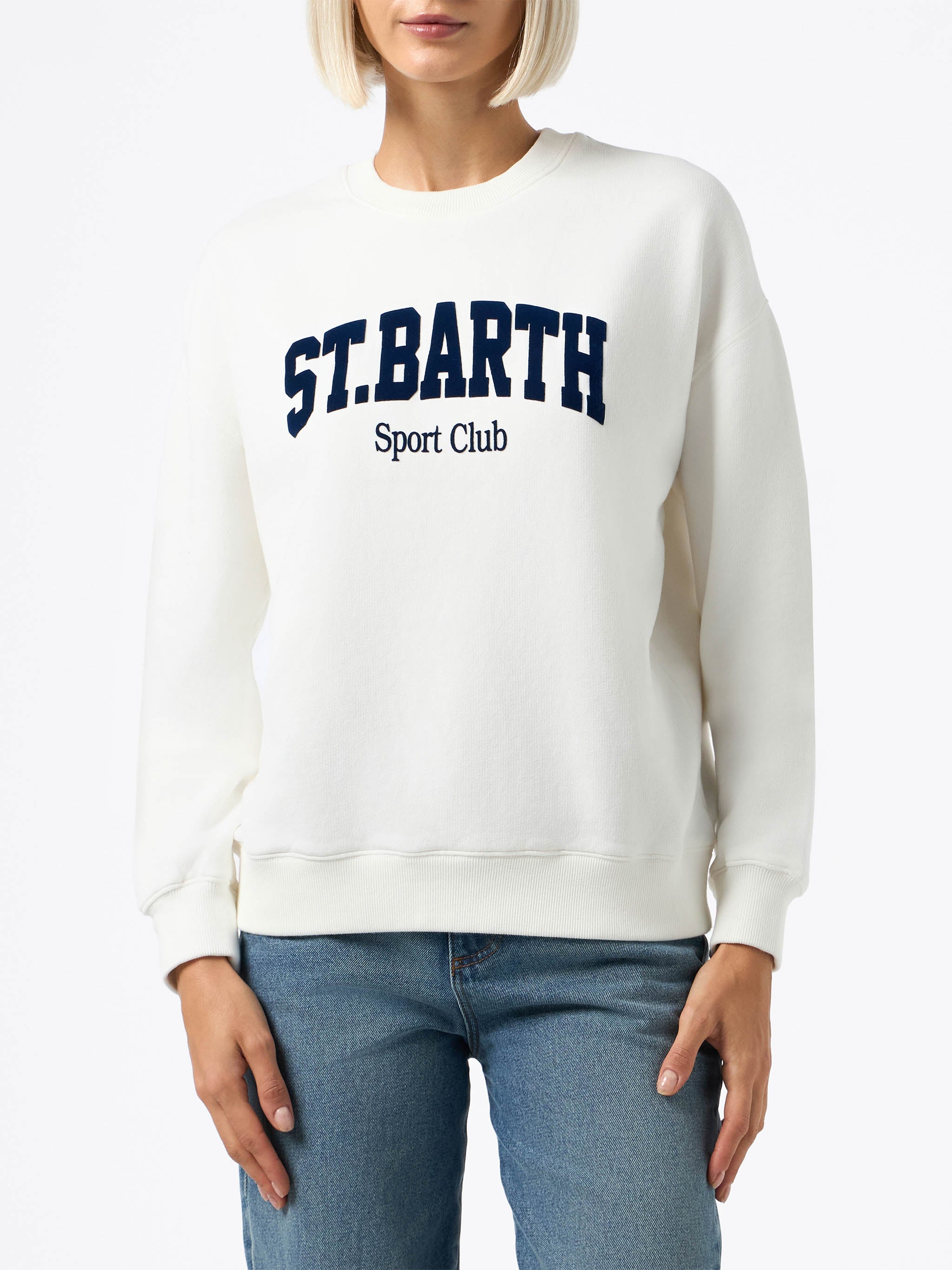 Sweat-shirt blanc Stardust en coton pour femme