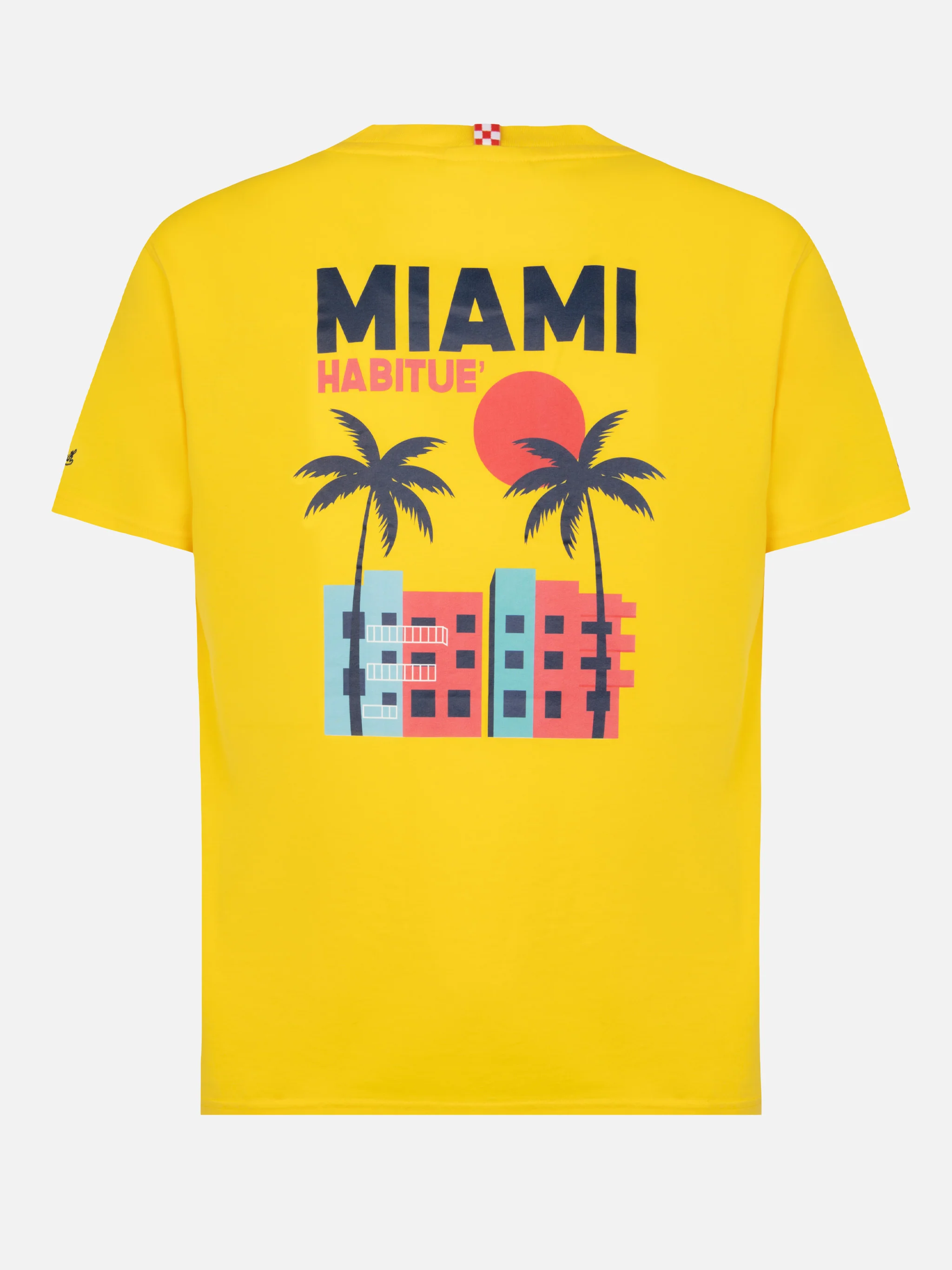T-shirt homme en coton bio imprimé carte postale de Miami