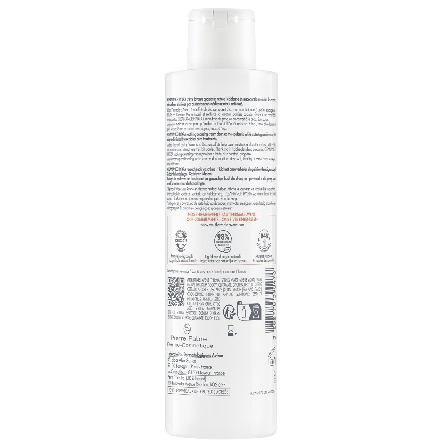 Avène Cleanance HYDRA pomirjujoča čistilna krema - 200 ml