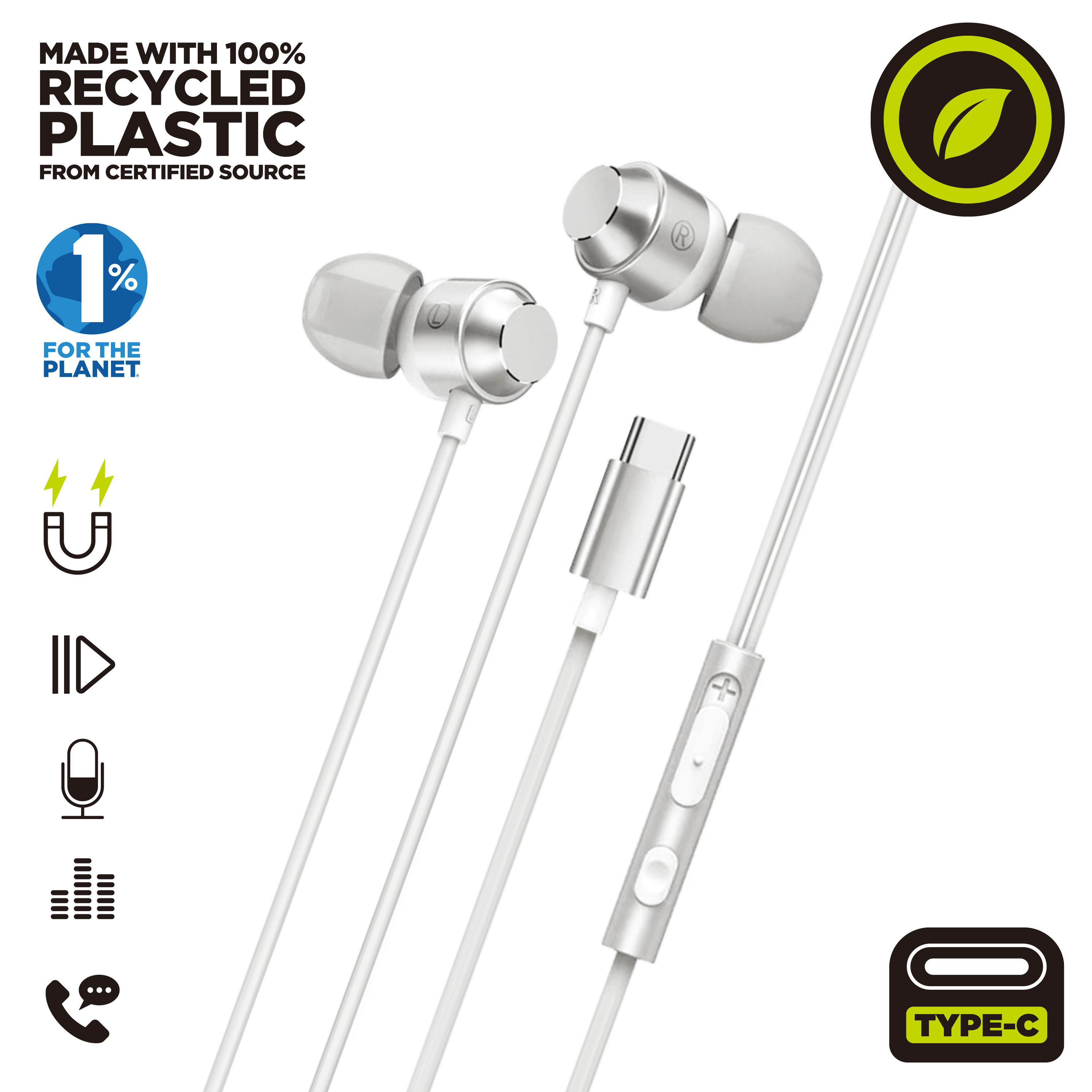 Muvit For Charge Stereo M32 Typ-C Magnetkopfhörer