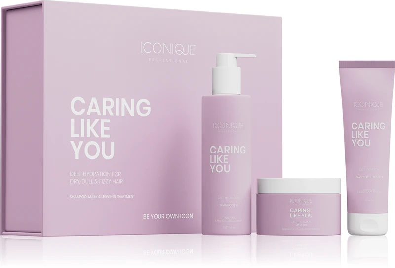 ICONIQUE Professional CARING LIKE YOU dziļās mitrināšanas komplekts sausiem un bojātiem matiem