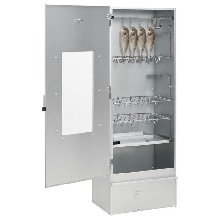 Ahumador vidaXL para horno de barbacoa con virutas de madera 44,5x29x110 cm 364743