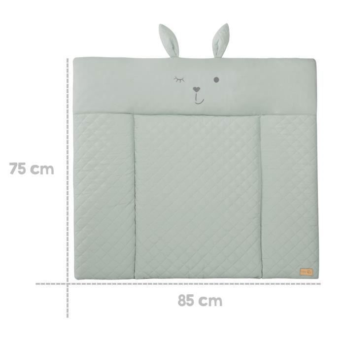 Cambiador - ROBA - Cara de conejo - 85 x 75 cm - Verde esmerilado