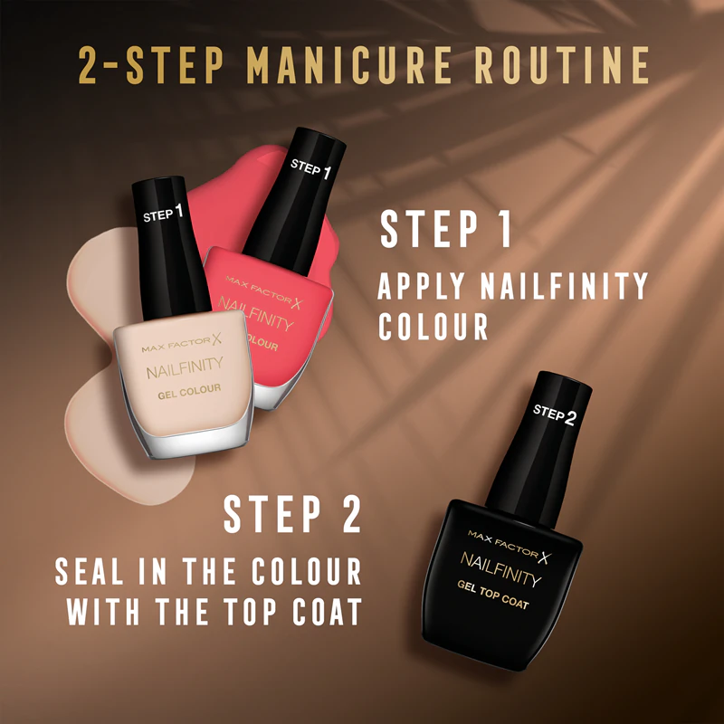 Max Factor Nailfinity Gel Colour, um verniz híbrido para unhas que dispensa o uso de lâmpada UV/LED.