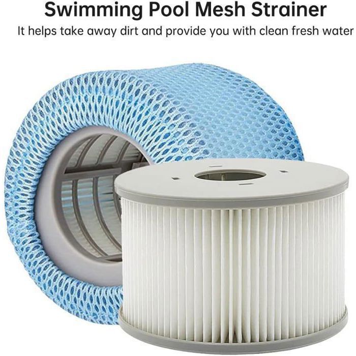 Paquete de 2 redes protectoras compatibles con el filtro Mspa The Spa, cubierta de malla para cepillo y accesorio PZCC