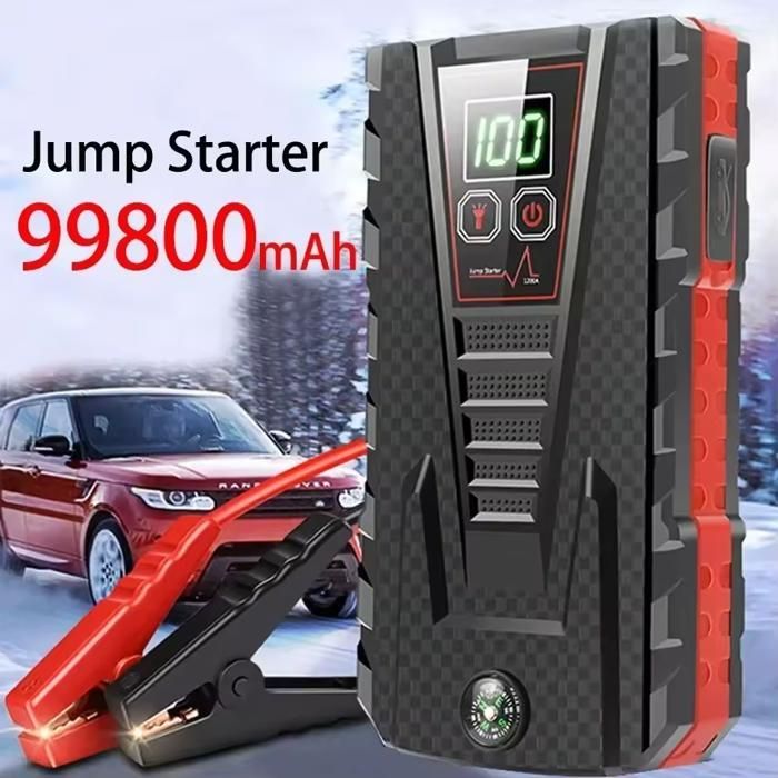 Avviatore di emergenza per auto, avviatore di emergenza portatile da 99800 mA, caricabatterie esterno, avviatore di emergenza automatico