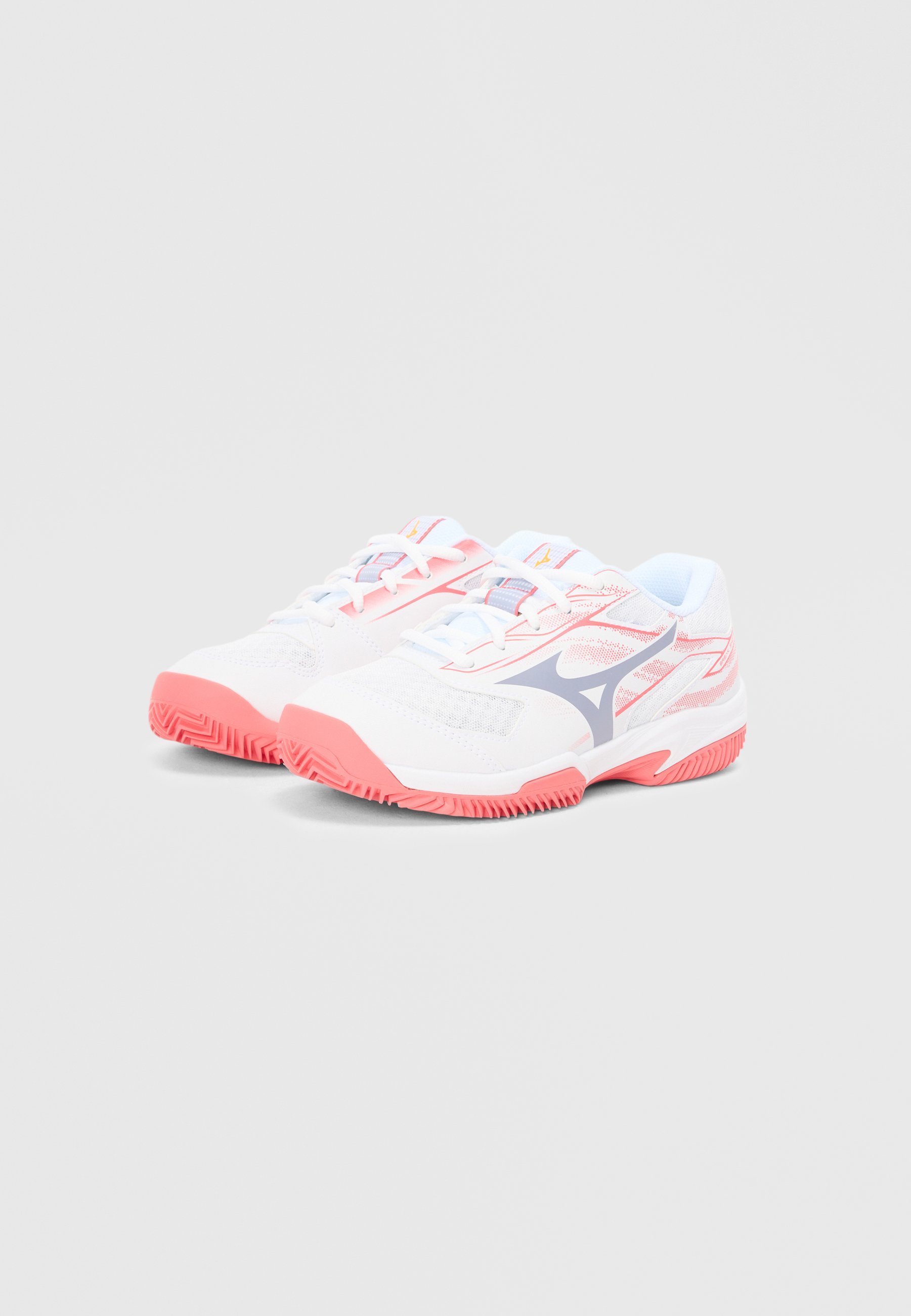 Mizuno BREAK SHOT 5 UNISEXE - Chaussures de tennis multicourts - blanc/bleu granit/corail calypso