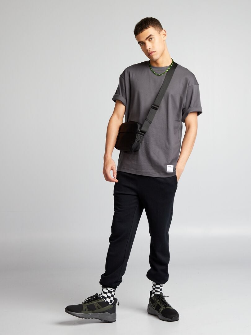 Pantalones deportivos de felpa - Negros