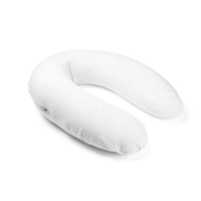 doomoo Coussin de Grossesse et Coussin d'Allaitement Buddy, Ultra Confort, Certifié Oeko-Tex, Silver Dots
