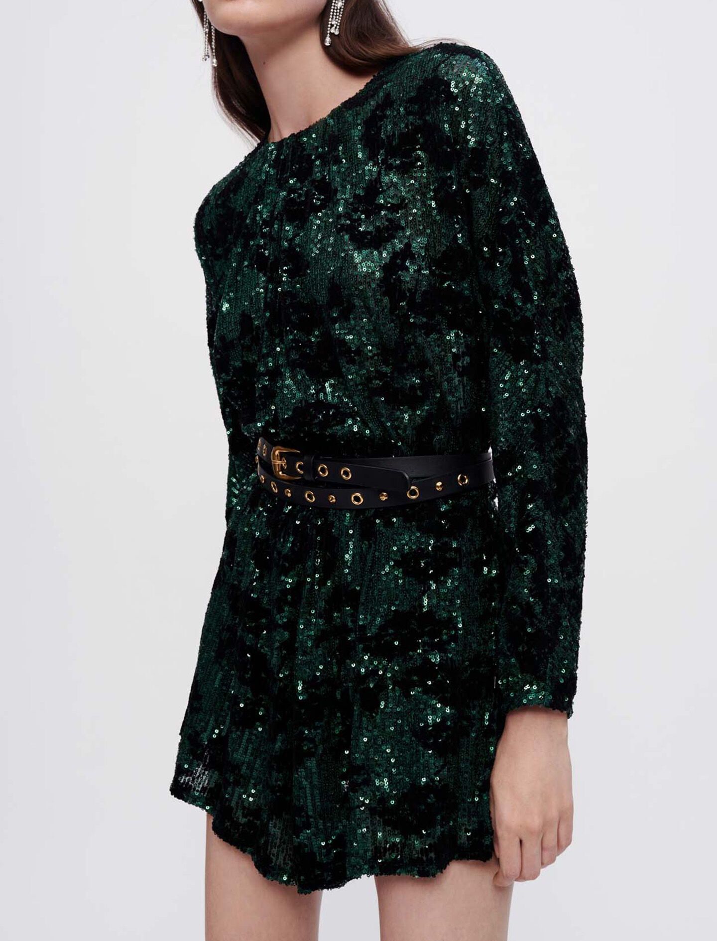 Jumpsuit met pailletten - Groen