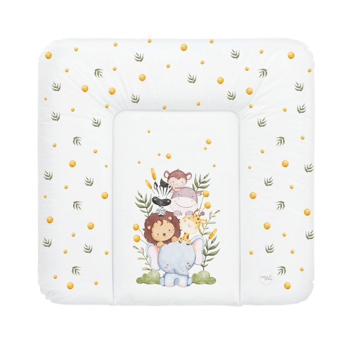 Ceba Baby Matelas à langer epais lavable - Joyeux Safari, 75x70 cm - Certifié Öko-Tex, Imperméable