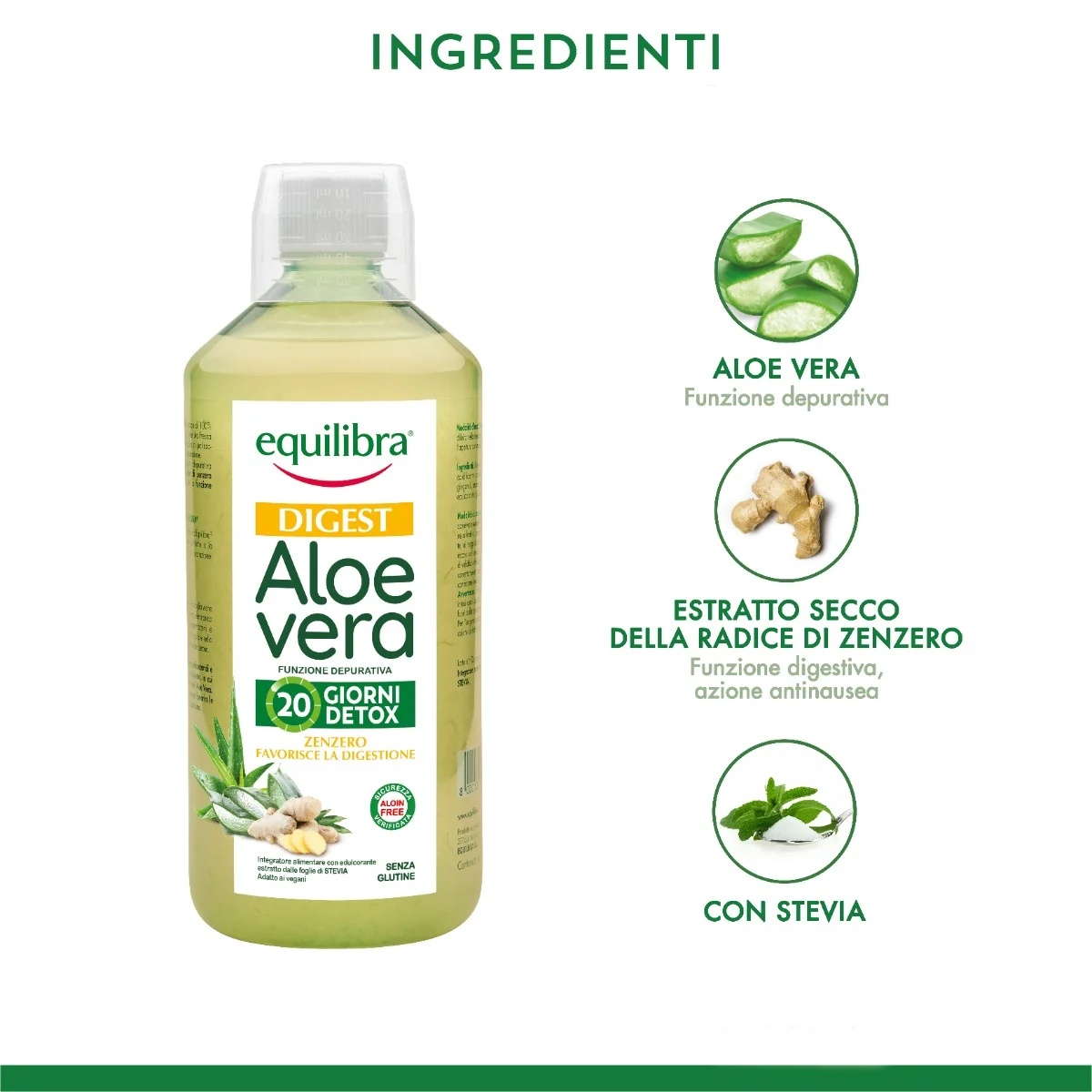 EQUILIBRA Equilibra Aloë Vera Digest Gember 1l Dermatologisch getest