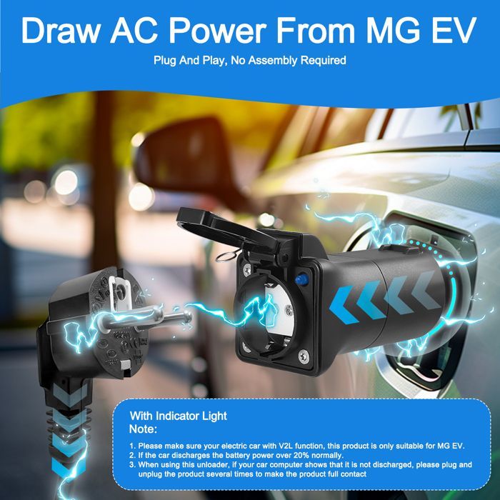 Adattatore di ricarica da Tipo 2 a Schuko EV – 3,5 kW 16 A 220 V – Compatibile con veicoli elettrici con funzione V2L