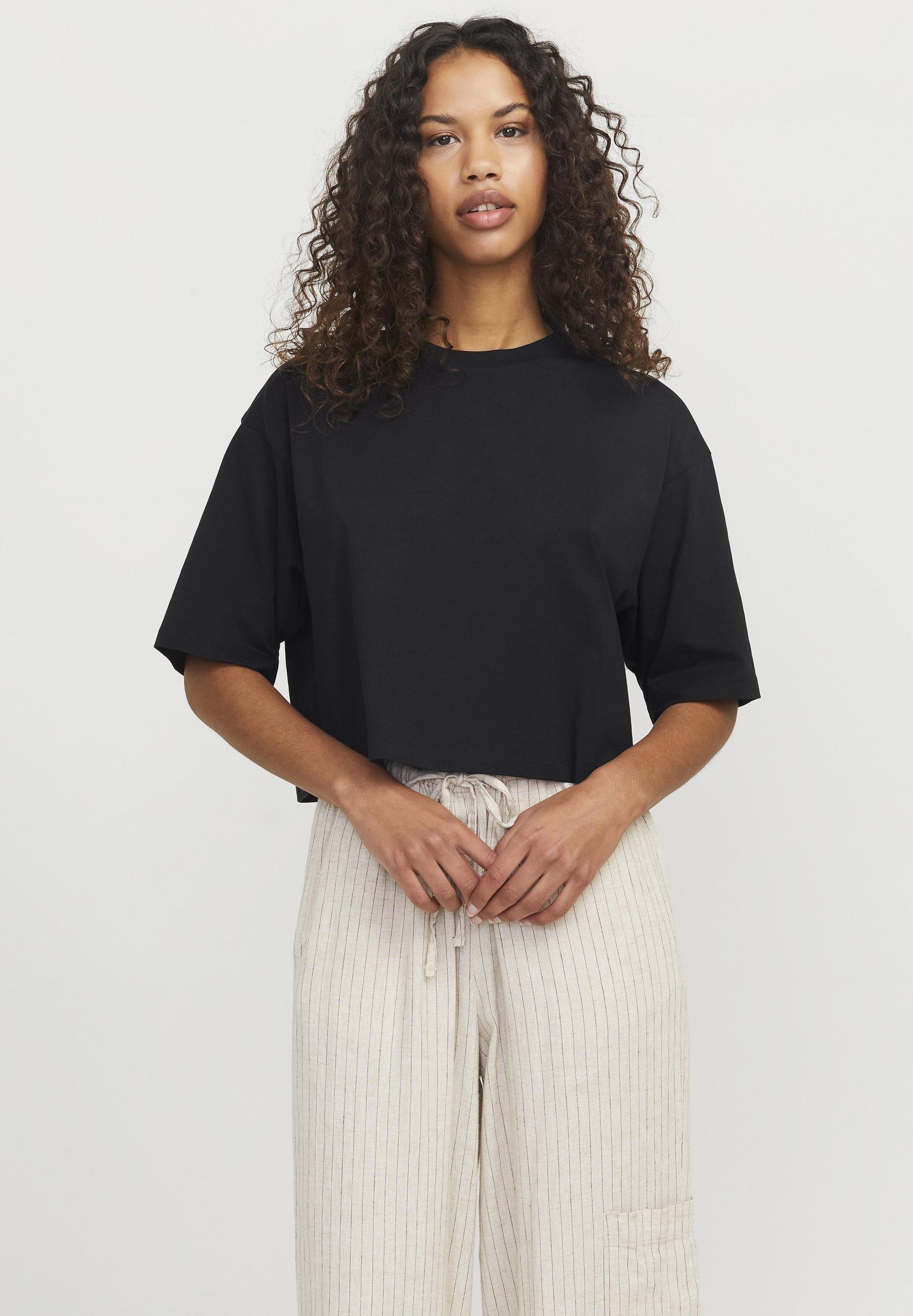 JJXX JXANDREA LOOSE CROPPED - T-shirt basic - nera