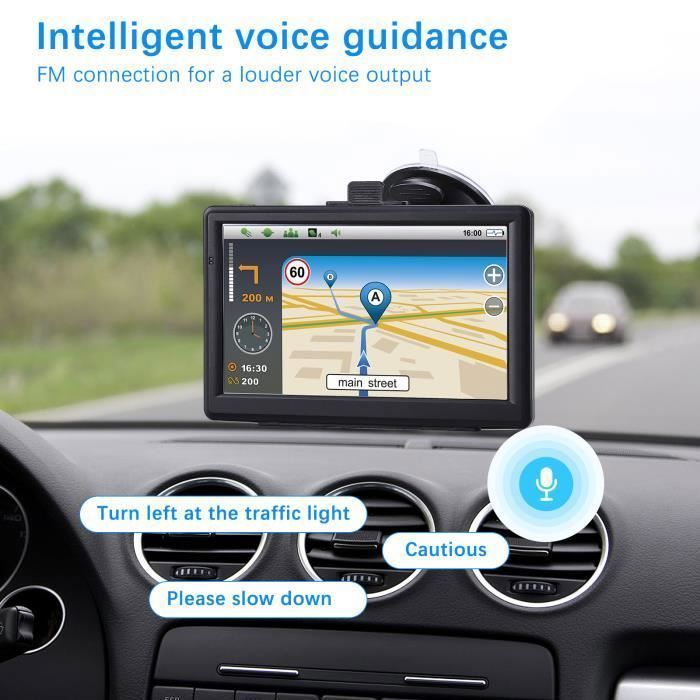 Car and camping GPS, Car GPS with voice guidance, with lane assist and POIs, 7 inch, FUROKOY