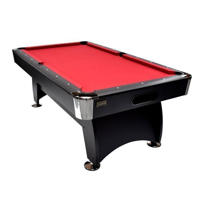 NORTH Gardone Zwart/Rood 8FT Pooltafel